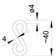 1488252 OBO SH 40 G S-Haken 40x4mm Stahl galvanisch verzinkt Produktbild Additional View 1 S
