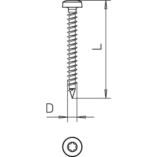 3198034 OBO 4758T 4x25 Golden Sprint Schraube Panhead, Torx Produktbild Additional View 1 L