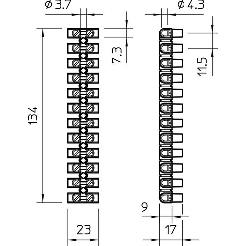 2056372 OBO 76 CE WS Reihenlusterklemme 10,0mm² Polypropylen weiß 1Pkg=10Stk Produktbild Additional View 1 L