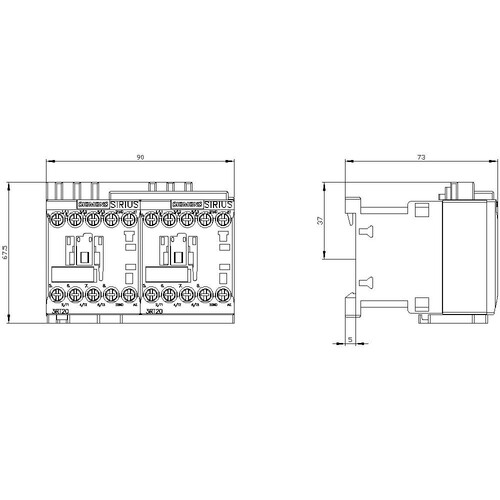 3RA2316-8XB30-1AP0 SIEMENS Wendekomb. AC3 4KW/400V AC 230V 50/60HZ 3pol. Produktbild Additional View 2 L