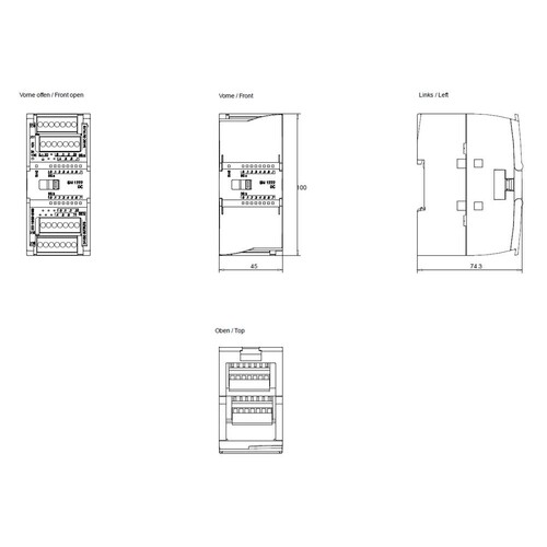 6ES7222-1BH32-0XB0 Siemens S7-1200 Simatic Digitalausgabe 16DA 24VDC Produktbild Additional View 2 L