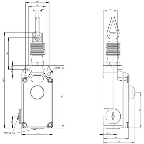 3SE7120-1BH00 Siemens Sirius Seilzugschalter m.Metall 2xM20x1,5 Produktbild Additional View 1 L