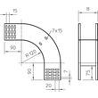 7007282 OBO RBV 840 F FS Vertikalbogen 90° fallend 85x400 Stahl bandverzinkt Produktbild Additional View 1 S