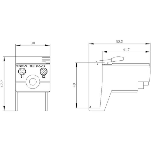 3RU1900-2AB71 Siemens elektr. Fern-Reset 24-30VUC für 3RU11/3RU21 BGR S00...S Produktbild Additional View 2 L