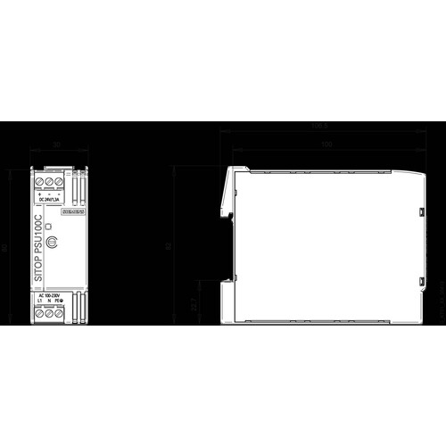 6EP1331-5BA10 SIEMENS Sitop PSU100C Stromversorgung 24VDC / 1,3A Produktbild Additional View 2 L