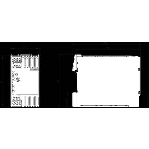 6EP1332-5BA00 SIEMENS Sitop PSU100C Stromversorgung 24VDC / 2,5A Produktbild Additional View 2 L