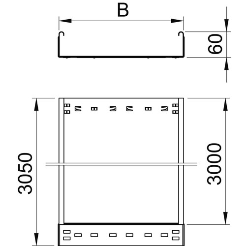 6059234 OBO MKSMU 620 FS Kabelrinne MKSMU ungelocht mit Schnellverbindung 60 Produktbild Additional View 1 L