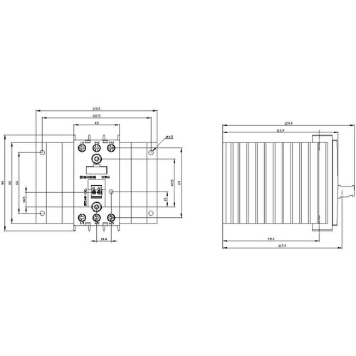 3RF2440-1AC55 Siemens Halbleiterschütz 3Phasig 3RF2 AC51 40A 40 GRAD Produktbild Additional View 2 L