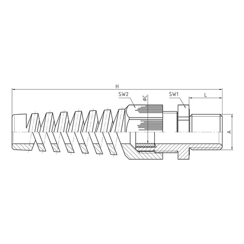 50.013 PA/BS Jacob Kabelverschraubung PG13,5 m.Knickschutz Produktbild Additional View 1 L