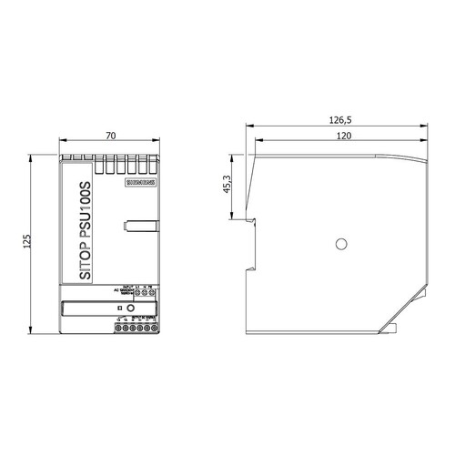 6EP1323-2BA00 SIEMENS Sitop PSU100S 12V 14A geregelte Stromversorgung 12VDC Produktbild Additional View 2 L