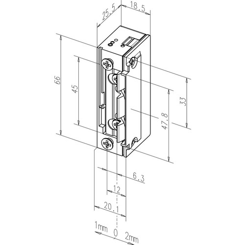 118E.13-----A71 EffEff Türöffner Mod.118 10-24V AC/DC verst.Falle und mech. entr. Produktbild Additional View 1 L