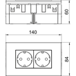 6119407 OBO SDE-RW D0RW2 Steckdosen- einheit Modul 45, 2fach 84x140x59mm Produktbild Additional View 1 S