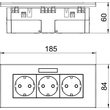 6119433 OBO SDE-RW D0RW3B Steckdosen- einheit Modul 45, 3fach 84x185x59mm Produktbild Additional View 1 S