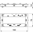 6288574 OBO 71MT3 45-2 Montageträger für Modul 45 offene Ausführung 150x76x51 Pol Produktbild Additional View 1 S