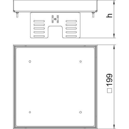 7409060 OBO RKN2 UZD3 4VS25 Quadratische Kassette blind 200x200mm Edelstahl rostf Produktbild Additional View 1 L