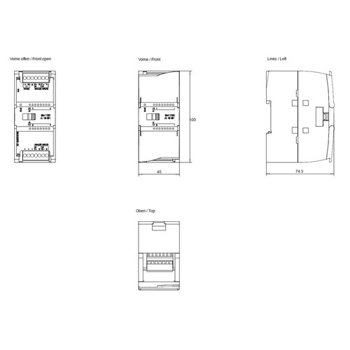 6ES7231-5ND32-0XB0 SIEMENS Simatic S7-1200 Analogeingabe SM 1231 1 AI Produktbild Additional View 2 L