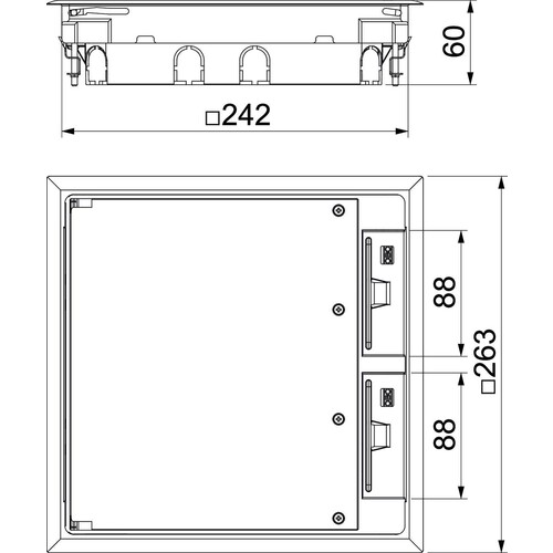 7405037 OBO GES9 55U V 7011 Geräteeinsatz für Kanalmontage Polyamid Produktbild Additional View 1 L