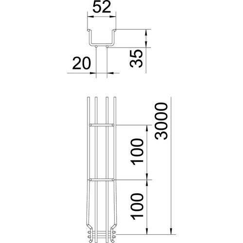 6000054 OBO GRM 35 50VA4301 Gitterrinne GRM 35x50x3000 Edelstahl rostfrei Produktbild Additional View 1 L