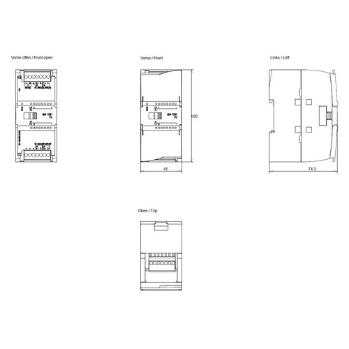 6ES7231-5QD32-0XB0 SIEMENS Simatic S7- 1200 Analogeingabe SM 1231 TC 4 AI Produktbild Additional View 2 L