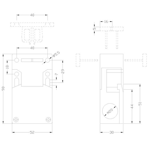 3SE2 243-0XX40 SIEMENS Sicherheitsschalter 1S+2Ö Produktbild Additional View 1 L