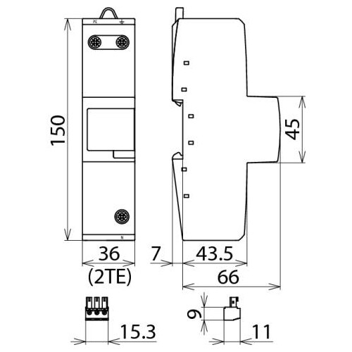 961185 DEHN N-PE-Blitzstromableiter DEHNgap Maxi 1 zum Einsatz in TT-Systeme Produktbild Additional View 2 L