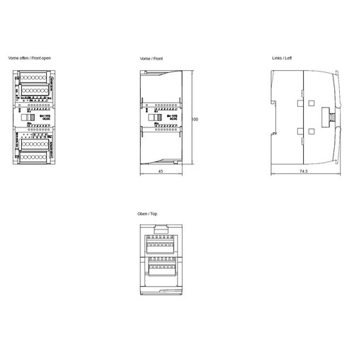 6ES7223-1BH32-0XB0 SIEMENS Simatic S7- 1200 Digitale E/A SM 1223, 8DI / 8DO Produktbild Additional View 2 L