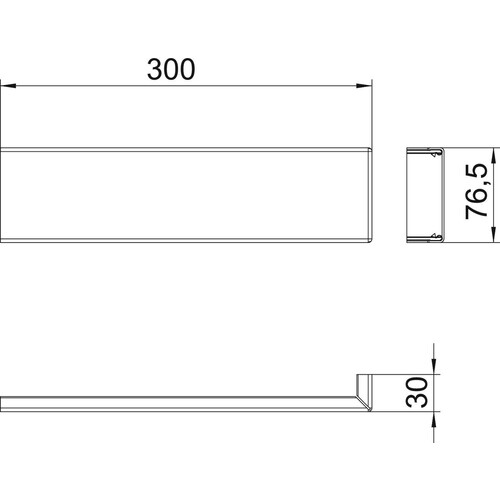 6279725 OBO GA-OTARW Oberteil für Außeneck 300x30x80mm Aluminium reinweiß Produktbild Additional View 1 L