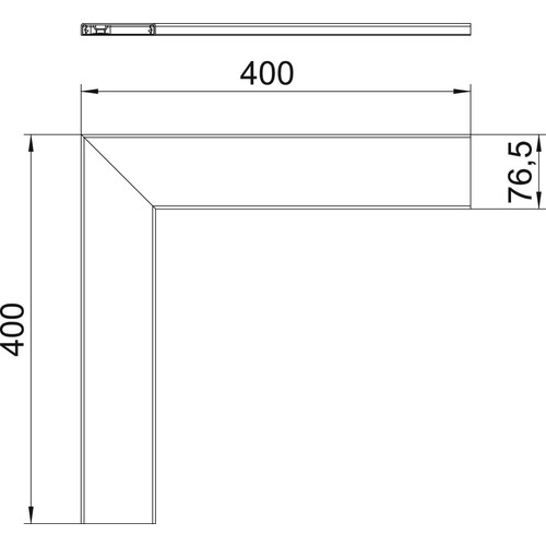 6279736 OBO GA-OTFEL Oberteil für Flachwinkel 400x80mm Aluminium eloxiert Produktbild Additional View 1 L