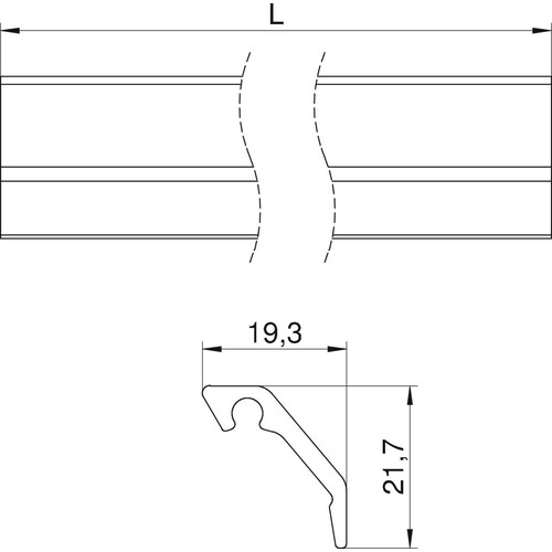 6287723 OBO KG2EL Gitterprofil 20x22x3000mm Aluminium eloxiert Produktbild Additional View 1 L