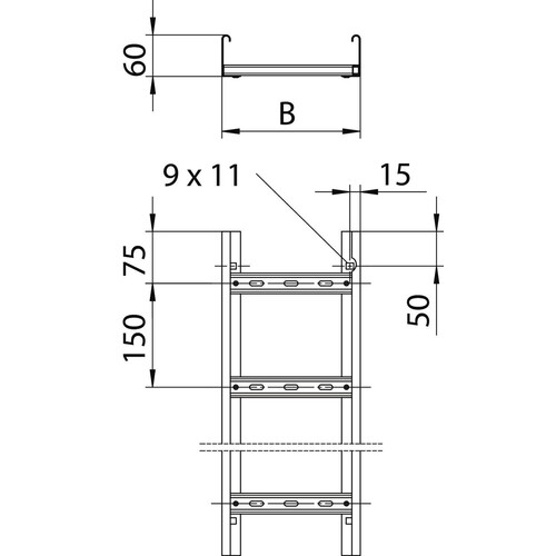 6207501 OBO LG 620 VSF6000FS Kabelleiter Funktionserhalt Sprossenabst Produktbild Additional View 1 L