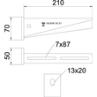 6443311 OBO AW 30 21 VA4571 Wand- und Stielausleger mit angeschweißter Kopfpla Produktbild Additional View 1 S