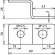 390499 DEHN Endstück Z-Form m.je 1 Bohrung D 10,5mm u. D 12,5mm NIRO Produktbild Additional View 2 S