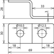 390499 DEHN Endstück Z-Form m.je 1 Bohrung D 10,5mm u. D 12,5mm NIRO Produktbild Additional View 1 S