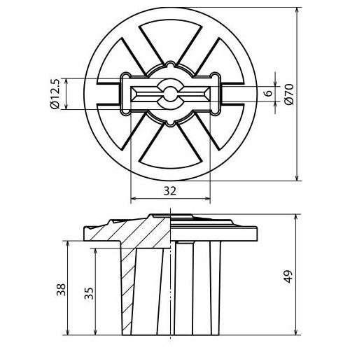 478099 DEHN Schutzkappe PVC f. Anschluß- fahnen Rd 10mm/Fl 30x3,5mm grün/gelb Produktbild Additional View 2 L