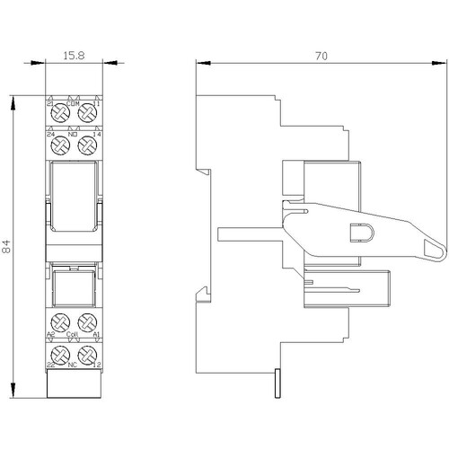 RT4A4L24 Siemens Steckrelais DC 24V 2WE Led Rot Schraubansch Produktbild Additional View 2 L