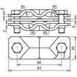 308070 DEHN SVP-Klemme St/tZn f. Rd 8-10/8-10mm - Rd 8-10/Fl 30mm-Fl 30/30mm Produktbild Additional View 1 S