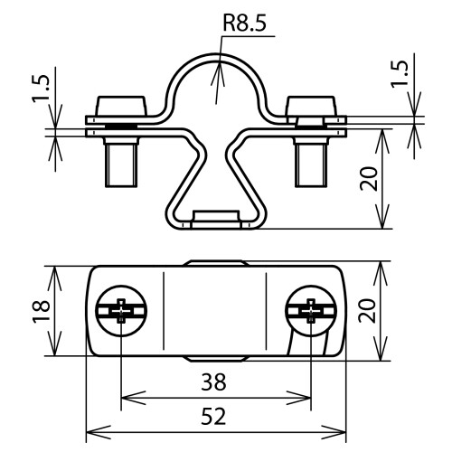 274116 Dehn Stangenhalter Dehn Hold Niro für 16mm Fangstange Wandmontage Produktbild Additional View 2 L