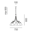 23905/75 Leuchtwurm farfalle Luster 5fl. Produktbild Additional View 1 S