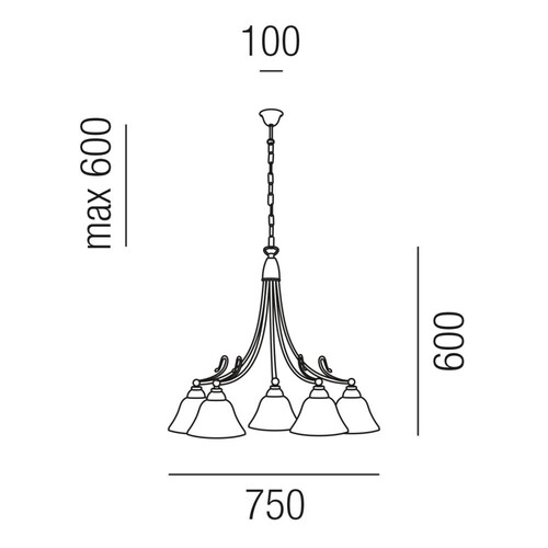 23905/75 Leuchtwurm farfalle Luster 5fl. Produktbild Additional View 1 L