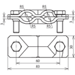 308060 DEHN SVP-Klemme St/tZn f. Rd 8-10/8-10mm - Rd 8-10/Fl 30mm-Fl 30/30mm Produktbild Additional View 1 S