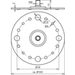 297015 DEHN Befestigungsplatte D 100mm St/tZn+Gewindebolzen M8+8 Bef.-Bohrungen Produktbild Additional View 2 S