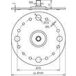 297015 DEHN Befestigungsplatte D 100mm St/tZn+Gewindebolzen M8+8 Bef.-Bohrungen Produktbild Additional View 1 S