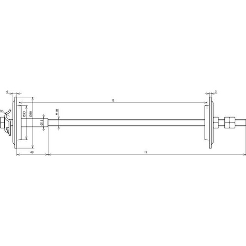 478410 DEHN Erder-/Wanddurchführung 100-300mm+Gewinde M10 L 320mm NIR0 (V4A) Produktbild Additional View 1 L