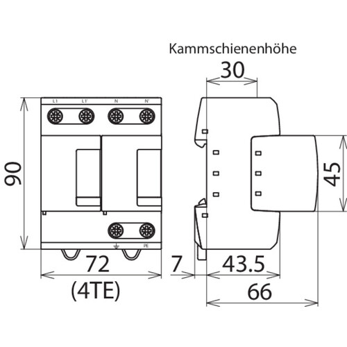 951200 DEHN Kombiableiter Typ 1 DEHNventil M für einphasige TN-Systeme Produktbild Additional View 3 L