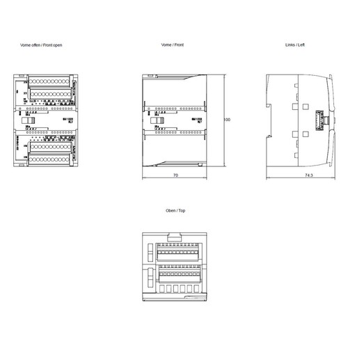 6ES7222-1XF32-0XB0 SIEMENS S7-1200 Simatic Digitalausgabe SM1222, 8DO Produktbild Additional View 3 L