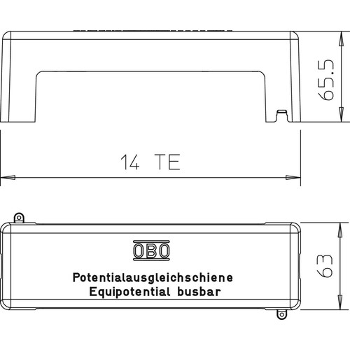 5015707 OBO 1801 AH Abdeckhaube für Potentialausgleichsschiene Polystyrol gr Produktbild Additional View 1 L