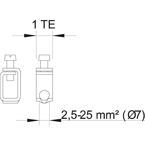 5015758 OBO 1801 RK25 Reihenklemme für Potentialausgleichsschiene 25mm² Stahl g Produktbild Additional View 1 L