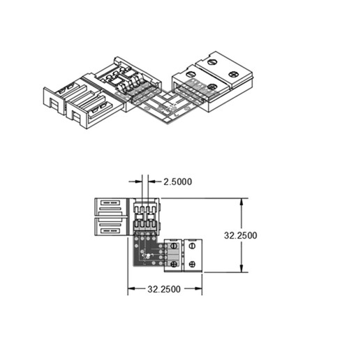 111964 Isoled FLEXBAND CLIP-ECK-VERBINDE 2-POLIG, WEISS FÜR BREITE 10MM Produktbild Additional View 1 L