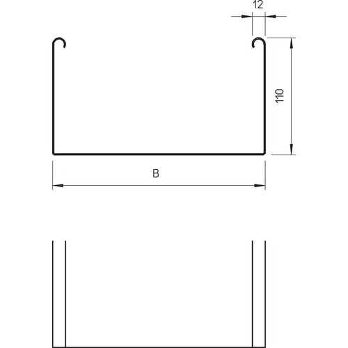 6063454 OBO SKSU 130 FS Kabelrinne SKSU ungelocht + Verbinderlochung 110x300x300 Produktbild Additional View 1 L