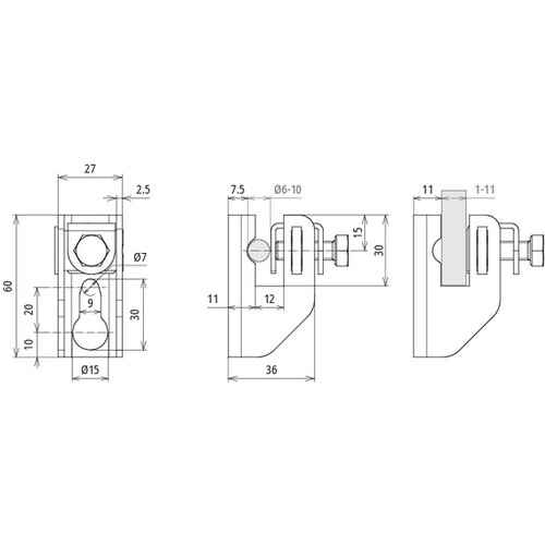 3019136 Dehn Flachband- Rundleitungshalter NIRO f. Fl...11mm Rd Produktbild Additional View 1 L